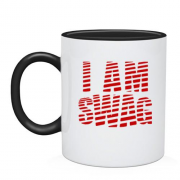 Чашка с надписью "I AM SWAG"