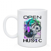 Чашка з навушниками Open your music