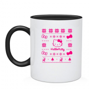 Чашка з новорічним принтом "Hello Kitty"