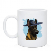 Чашка с овчаркой в шляпе