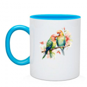Чашка с парой попугаев