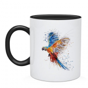 Чашка с порхающим попугаем
