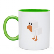 Чашка з птахом у стилі Minecraft