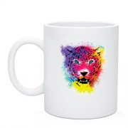 Чашка с разноцветным леопардом