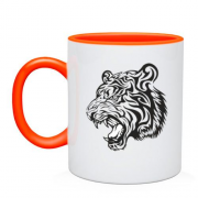 Чашка с рычащим тигром