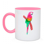 Чашка с розовым попугаем