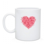 Чашка с сердечком из букета роз