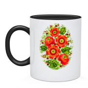 Чашка з квітами в стилі петриківського розпису (2)