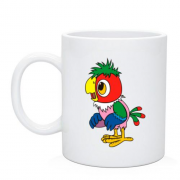 Чашка с удивленным попугаем Кешей