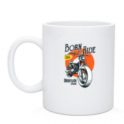 Чашка с винтажным мото "Born to Ride"