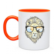 Чашка со львом в очках