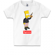 Детская футболка Барт Симпсон с надписью Supreme