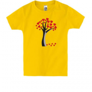 Детская футболка Дерево с сердечками - (Вышивка)