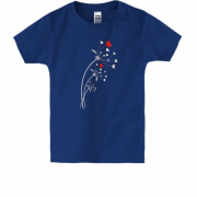 Дитяча футболка Кульбаба з сердечками (Вишивка)