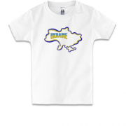 Детская футболка Ukraine с картой (Вышивка)