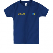 Дитяча футболка Ukraine з міні прапором на грудях (Вишивка)