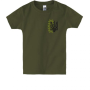 Детская футболка мини вышиванка с тризубом (Вышивка)