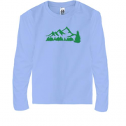 Детская футболка с длинным рукавом Силуэты гор (Вышивка)