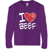 Детская футболка с длинным рукавом "I love Beef"
