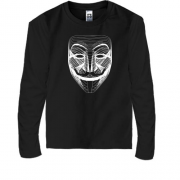 Детская футболка с длинным рукавом "Маска Анонимус Хакер"