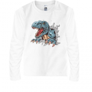 Детская футболка с длинным рукавом со злым динозавром