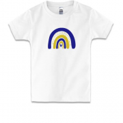 Детская футболка с желто-синей радугой (Вышивка)
