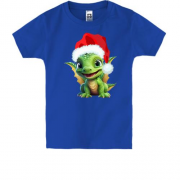Дитяча футболка з маленьким зеленим дракончиком у ковпаку