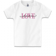 Детская футболка с надписью Love Love (Вышивка)