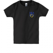 Детская футболка с вышитым стилизованным тризубом с сердцем Мини (Вышивка)