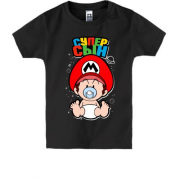 Дитяча футболка супер-марiо "супер син"