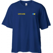 Футболка oversize Ukraine з міні прапором на грудях (Вишивка)
