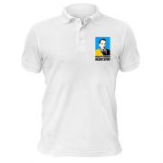 Чоловіча футболка-поло з Бандерою "Наша русофобія недостатня"