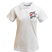 Жіноча футболка-поло з написом My love