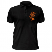 Чоловіча футболка-поло з силуетом тигра