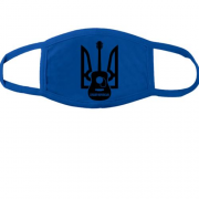 Тканинна маска для обличчя стилізований тризуб "Слухай українську"