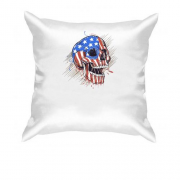 Подушка "Череп в раскрасе флага США"