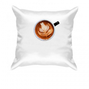 Подушка с кофейным рисунком