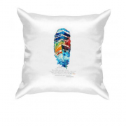 Подушка з барвистим абстрактним пером
