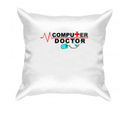 Подушка с надписью "Компьютерный доктор"