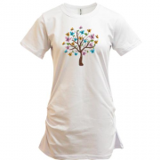 Подовжена футболка Дерево з метеликами (Вишивка)
